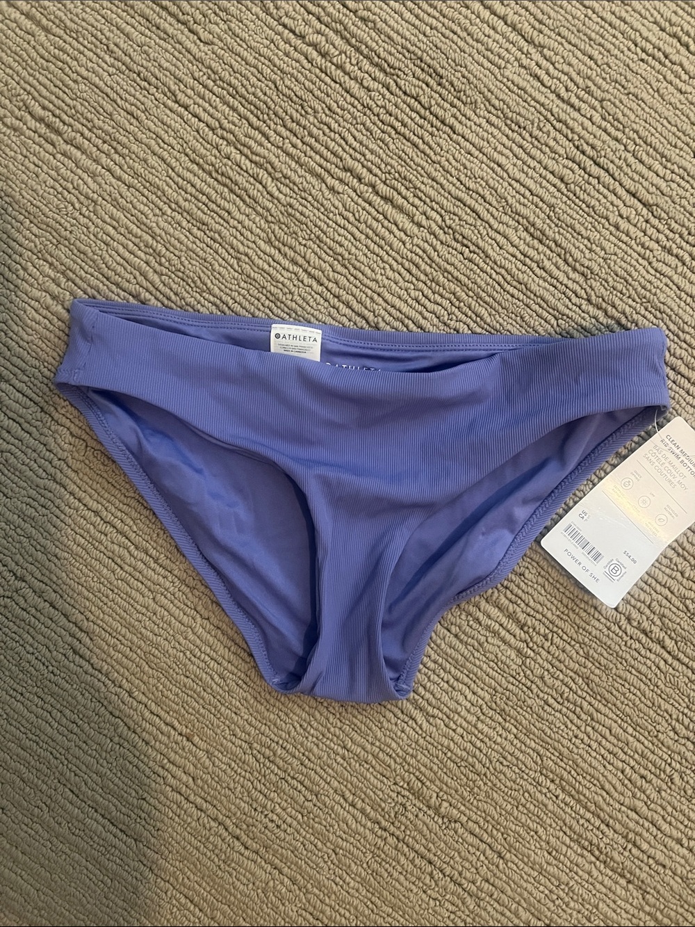 Athleta Ribbed Bikini Bottoms in Lavender Blue Sz S
